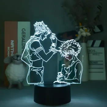 Охотник Х Хантер Хисока и Киллуа Золдик 3D светодиодный Иллюзионный Ночник Аниме Лампа для Декора Спальни Детский Подарок На День Рождения Искусство Манга