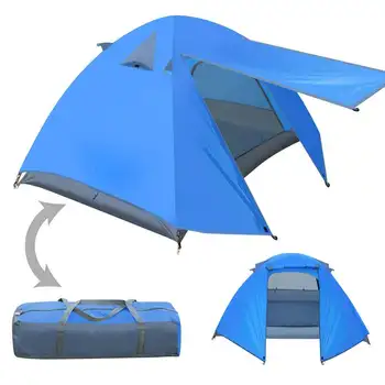 Палатка для Альпинизма на 1-2 человека, Двухслойный Открытый Водонепроницаемый Кемпинг, Пеший Туризм-Синий стол для приготовления пищи в Кемпинге, набор для приготовления пищи Campingm