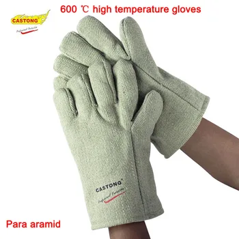 перчатки с высокой температурой 600 градусов, 34 см, арамидные защитные перчатки с защитой от ожогов, огнестойкие противопожарные перчатки