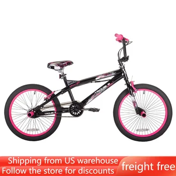 Проблемный велосипед BMX, Велосипед для взрослых, черный/розовый, 20 