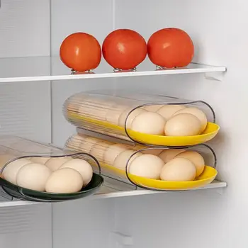 Прозрачный Стеллаж для Хранения Свежих Яиц, Пластиковый Прочный Ящик Для Хранения Холодильника, Противоскользящие Практичные Кухонные Принадлежности