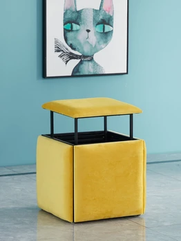 Скандинавский многофункциональный кубик Рубика, диван-табурет для гостиной, простой комбинированный табурет, туалетный столик, табурет для обуви, домашний квадратный