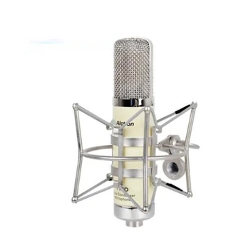 Студийный конденсаторный микрофон с большой диафрагмой, высококачественная трубка с амортизатором и блоком питания для беспроводной записи микрофона