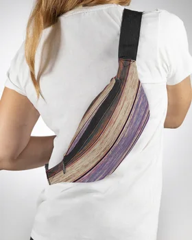 Текстура под дерево в стиле ретро, фиолетовая Мужская женская поясная сумка, поясная сумка для телефона, сумка для кошелька, Водонепроницаемые набедренные сумки типа 