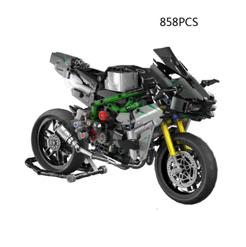 Технический масштаб, строительный блок мотоцикла, модель автомобиля Kawasakis Ninja, Паровая сборка, коллекция кирпичных игрушек для мальчиков, подарки