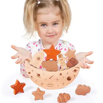 Уникальные детские деревянные Балансировочные блоки, игрушки для малышей, Строительные блоки, Креативные Интерактивные игры для родителей и детей, подарок