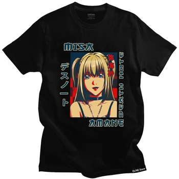 Футболка в стиле ретро Death Note Misa Amane, мужская футболка с короткими рукавами из японского аниме и манги, Летняя футболка из чистого хлопка, футболки для фанатов, подарок