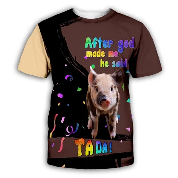 Футболки с 3D принтом свиньи, женские мужские Летние футболки с забавными животными, футболки с коротким рукавом, Костюмы для косплея