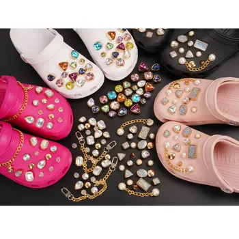 Ювелирные изделия Bling, подвески для обуви, эмаль, декоративные стразы, жемчуг своими руками Для украшения обуви Crocs для девочек