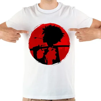 Япония аниме Samurai Champloo sunset забавная футболка мужская jollypeach фирменная новинка белый короткий рукав повседневное homme крутая футболка