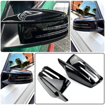 Яркий черный Автомобильный Колпачок Зеркала заднего Вида Для Mercedes A B C E S CLA GLA Class W176 W204 W221 W212 W246 C117 X156 X204